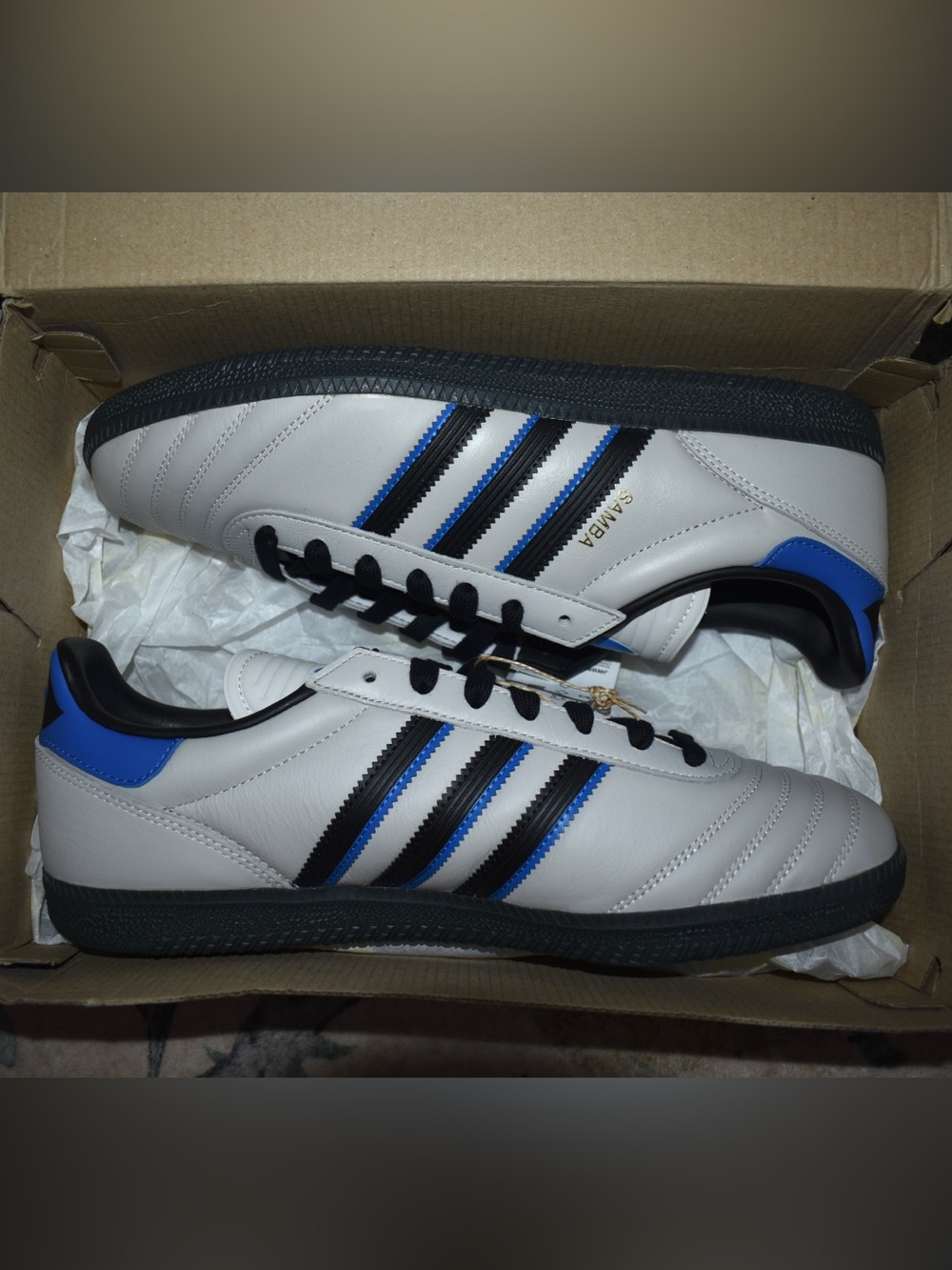 Adidas Samba JP Grey Black Blue Leather Sneakers Men’s 11.5 NWT
